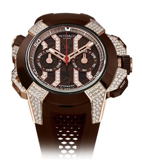 Jacob & Co Epic X Chrono Rose Gold Ceramic Pave EC412.42.AB.UA.ABRUA Replica watch